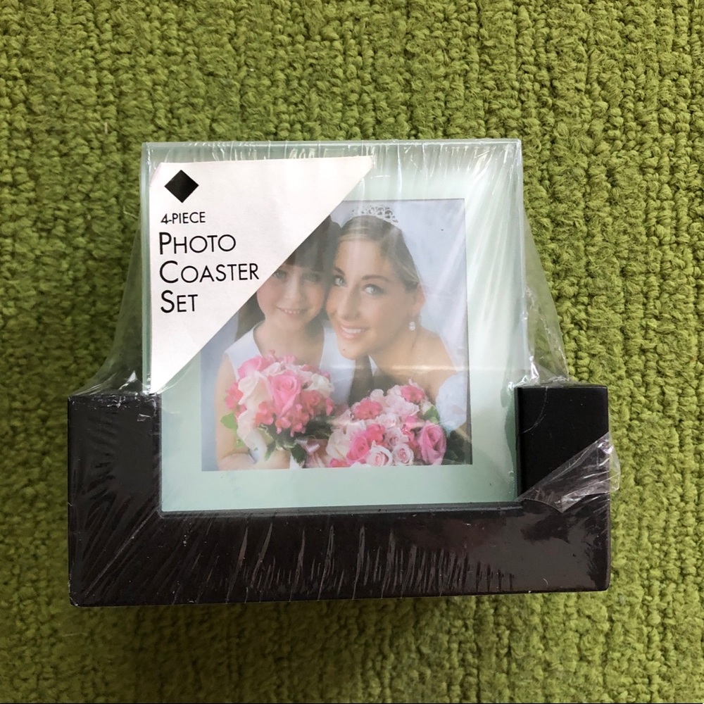 NIB 4-Piece Photo Coaster Set